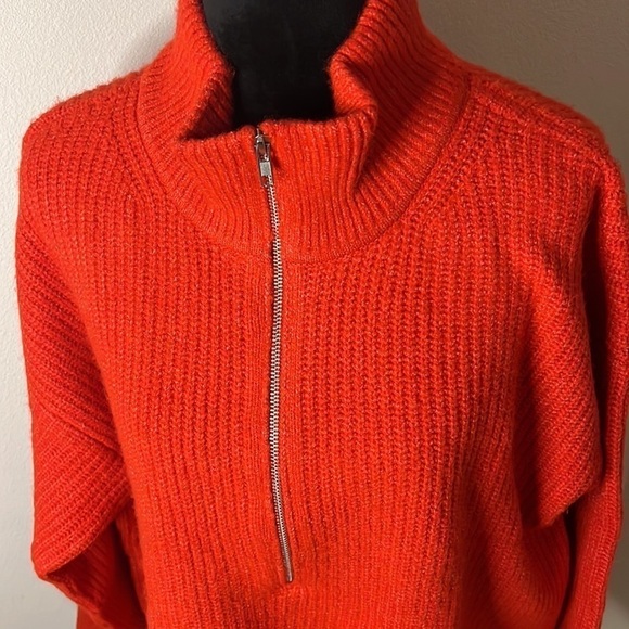 Vince Camuto crossfire ribbed half zipper mock neck sweater Sz XL new - Picture 2 of 9